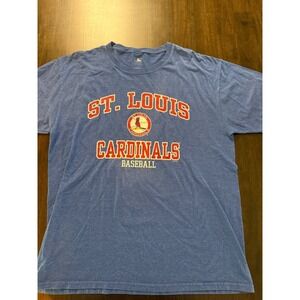 MLB St Louis Cardinals Baseball T-Shirt Mens Large Blue Heather Short Sleeve L